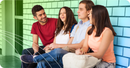 Teenagers laughing togehter