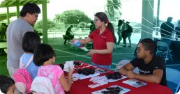 A young woman working in the community